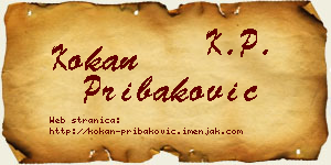 Kokan Pribaković vizit kartica
